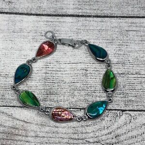 Colorful abalone inlay chain bracelet